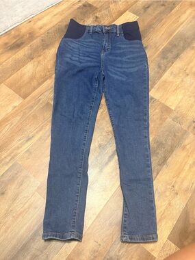 SHEIN Maternity Skinny Jeans Stretch Side Panel Medium Wash Denim